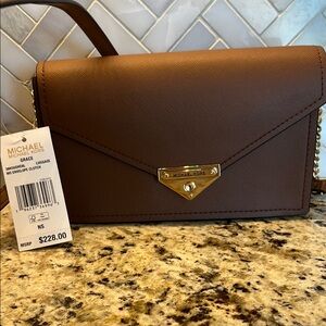 Michael Kors Brown Envelope Clutch
